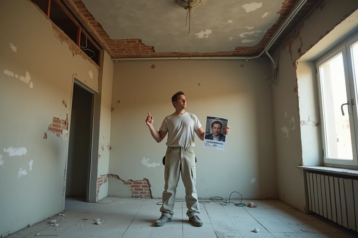Appartement à rafraîchir révélant de lourds travaux structurels bien au-delà d'un simple coup de peinture