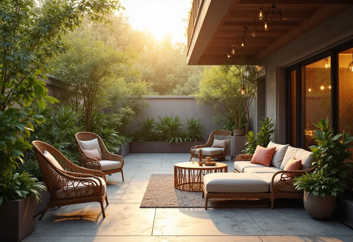 terrasse aménagée extérieure