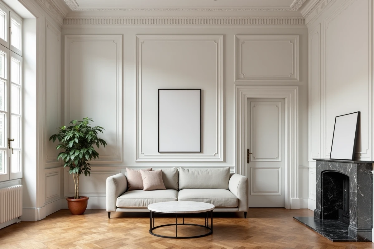 Appartement lyonnais élégamment aménagé et mis en vente avec architecture haussmannienne et décoration moderne