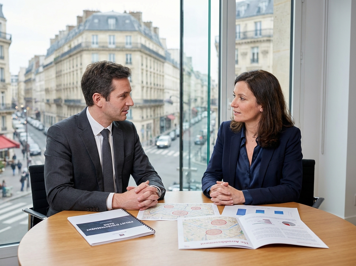 Réunion entre conseillers immobiliers pour un investissement dans le meublé à Paris