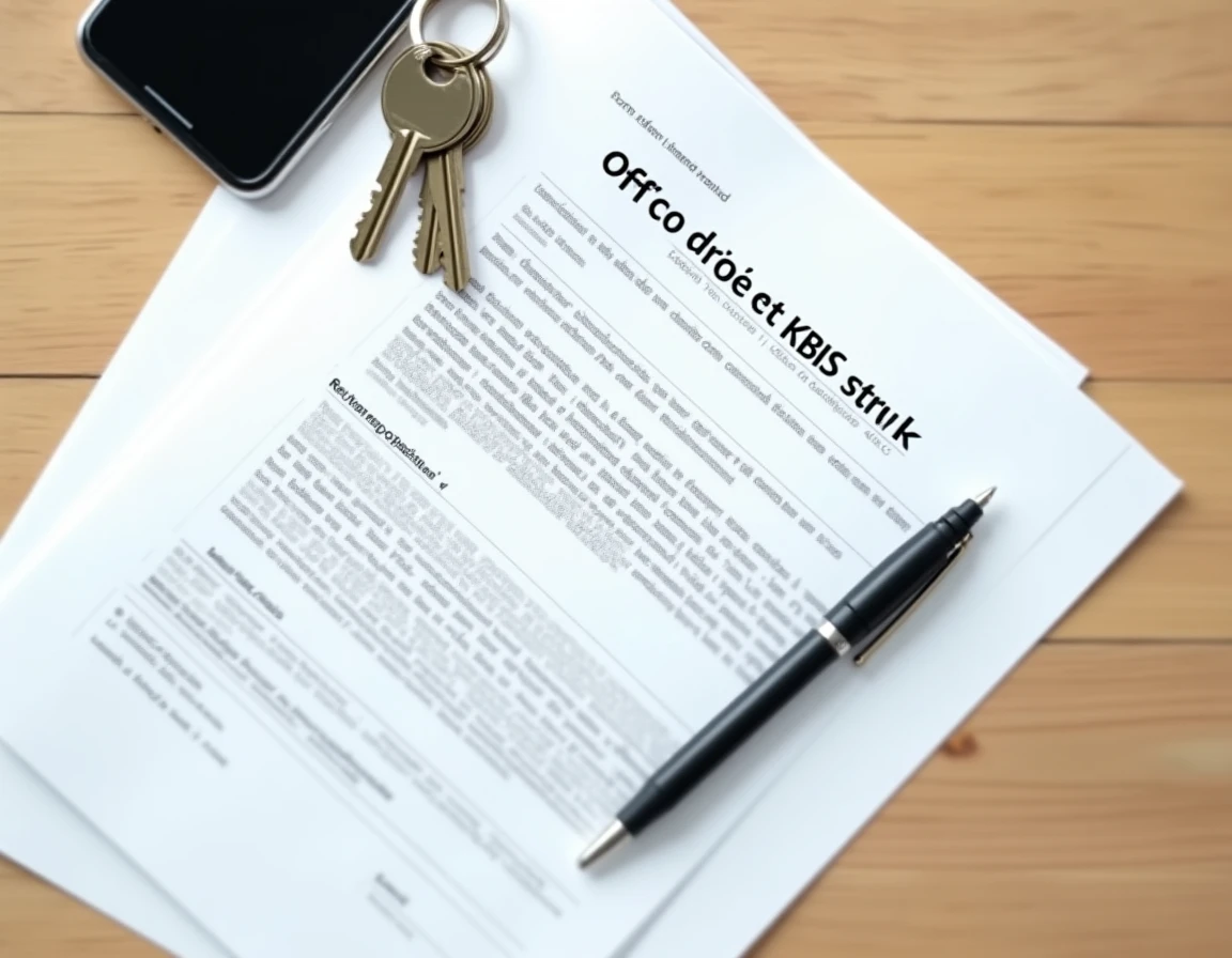 Documents officiels LMNP incluant extrait Kbis et clés de bien locatif pour inscription RCS en 2026
