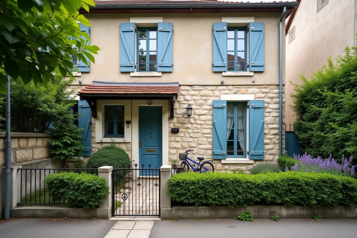 Façade d'une maison abordable avec jardin clos disponible à la location pour 600 euros par mois