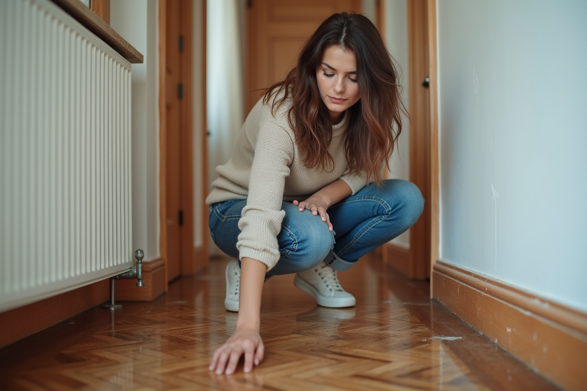 Jeune femme pointant l
