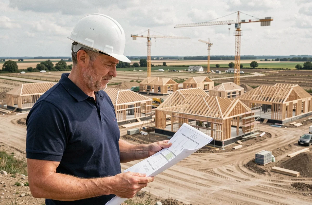 Chef de projet du Groupe BCMI supervisant un chantier de maisons individuelles dans la Vienne