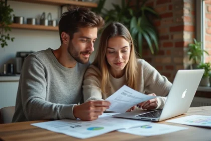 Jeune couple français achète une maison dans un appartement moderne