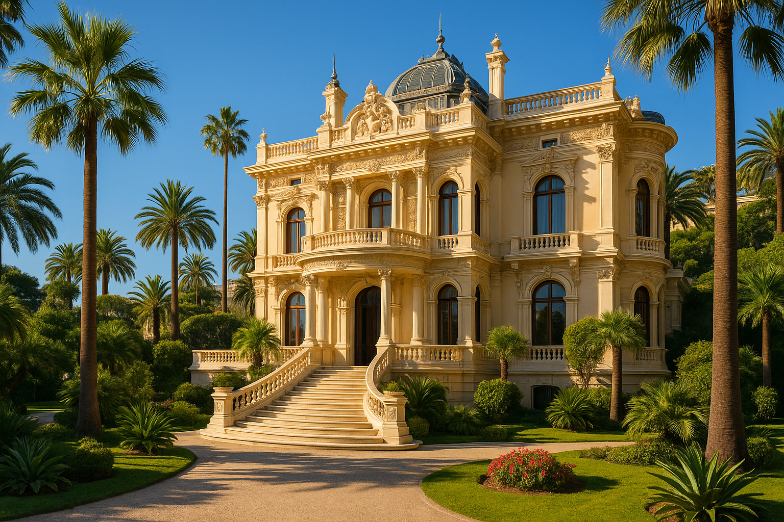 Villa Belle Époque à Monaco avec jardins luxuriants
